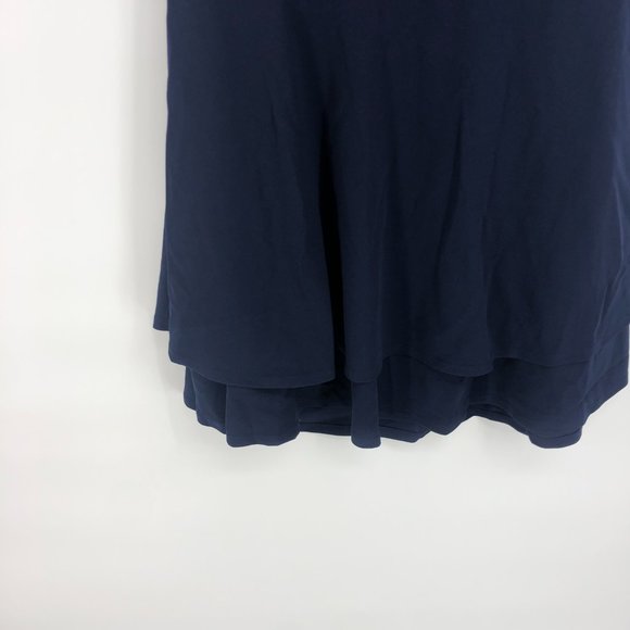 Altar'd State Navy Blue skater Mini Dress Open lace back halter top Size Large - Picture 3 of 4